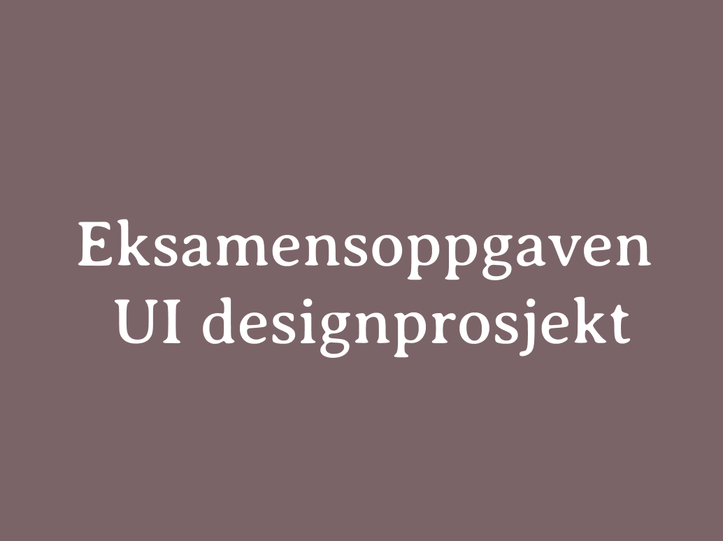 UI Designprosjekt